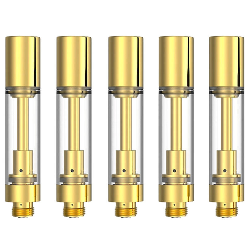 Venda a retalho de 510 cartuchos de THC de ouro vazio com 0,5 ml 0,8 ml 1,0 ml Opção