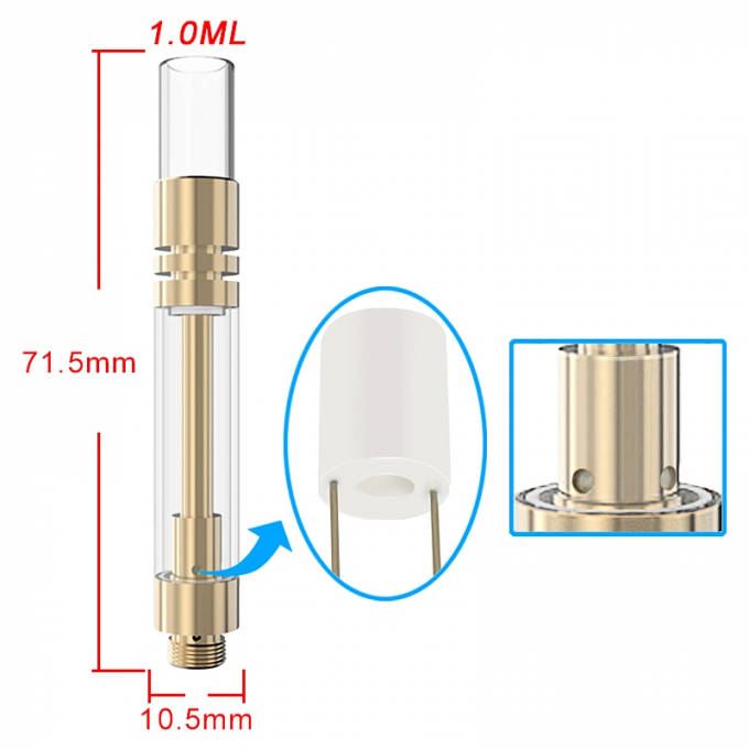 Fluxo de ar ótimo através dos furos de óleo da entrada 2.0mm4 - cartucho de CBD 510
