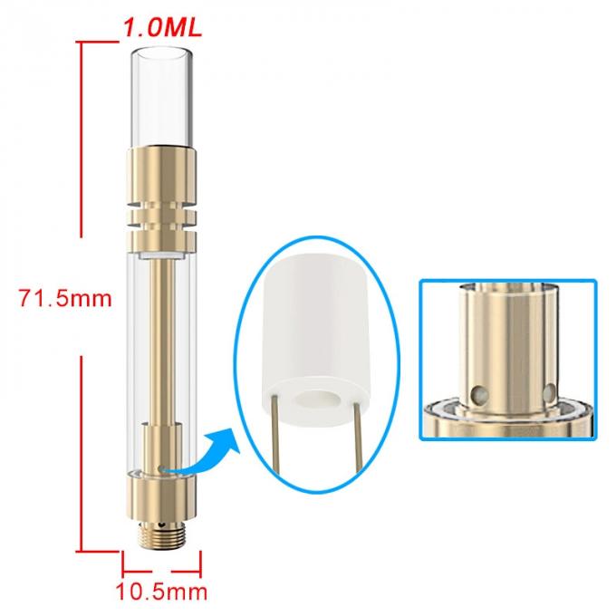 Cartucho de CBD Vape - adaptador bucal de vidro, furo de óleo da entrada 2.0mm*4