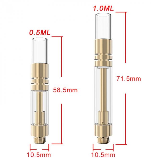 cartucho de 1000mg CBD Vape - Metal+Ceramic+Glass, função de fechamento sem perigo para as crianças
